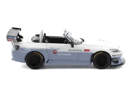 Honda Pandem S2000 RHD (Right Hand Drive) White and Blue Gray 1/64 Diecast Model Car