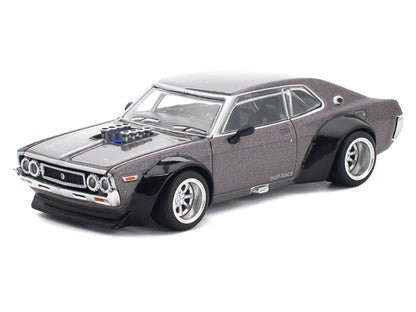 Datsun Laurel C130 RHD (Right Hand Drive) Gray Metallic 1/64 Diecast Model Car