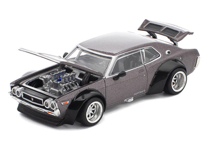 Datsun Laurel C130 RHD (Right Hand Drive) Gray Metallic 1/64 Diecast Model Car