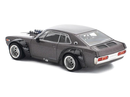 Datsun Laurel C130 RHD (Right Hand Drive) Gray Metallic 1/64 Diecast Model Car