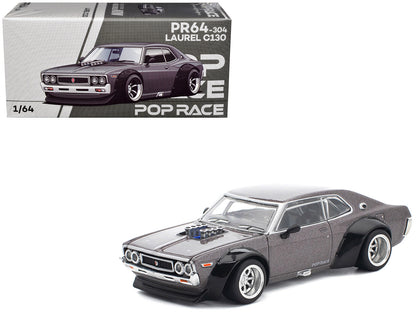 Datsun Laurel C130 RHD (Right Hand Drive) Gray Metallic 1/64 Diecast Model Car