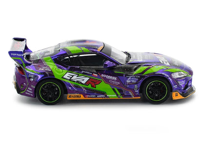Toyota Pandem GR Supra RHD (Right Hand Drive) "EVA RT Test Type-01 GoodRide" Purple Metallic with Graphics 1/64 Diecast Model Car