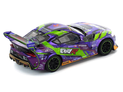 Toyota Pandem GR Supra RHD (Right Hand Drive) "EVA RT Test Type-01 GoodRide" Purple Metallic with Graphics 1/64 Diecast Model Car