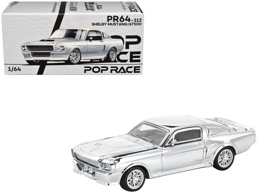 Shelby Mustang GT500 Silver Chrome 1/64 Diecast Model Car