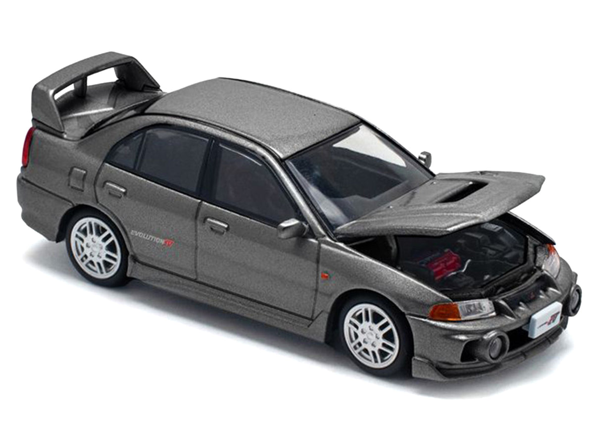 Mitsubishi Lancer Evolution IV RHD (Right Hand Drive) Dark Gray Metallic 1/64 Diecast Model Car