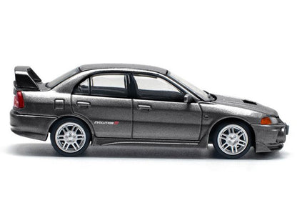 Mitsubishi Lancer Evolution IV RHD (Right Hand Drive) Dark Gray Metallic 1/64 Diecast Model Car