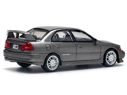 Mitsubishi Lancer Evolution IV RHD (Right Hand Drive) Dark Gray Metallic 1/64 Diecast Model Car