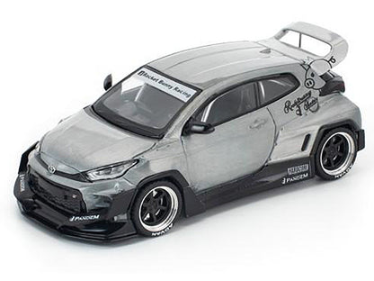 Toyota "Pandem" GR Yaris RHD (Right Hand Drive) Raw Metal 1/64 Diecast Model Car