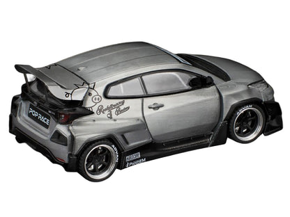 Toyota "Pandem" GR Yaris RHD (Right Hand Drive) Raw Metal 1/64 Diecast Model Car