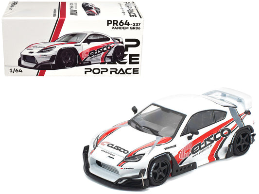 Toyota Pandem GR86 "Cusco" White with Racing Graphics 1/64 Diecast Model Car