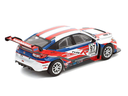 Honda Civic Type R TCR #97 "M&K Racing" White with Blue and Red Graphics 1/64 Diecast Model Car