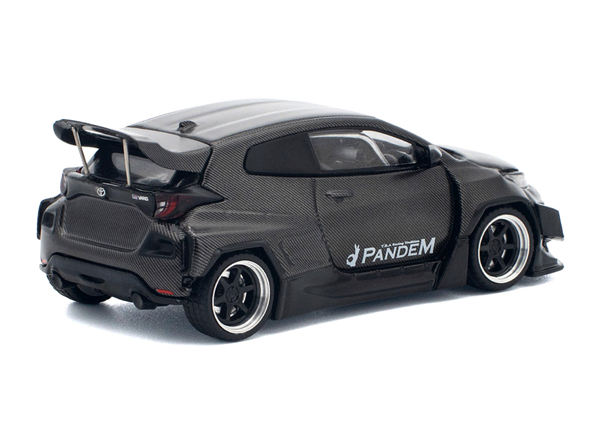 Toyota "Pandem" GR Yaris RHD (Right Hand Drive) Carbon Fiber 1/64 Diecast Model Car