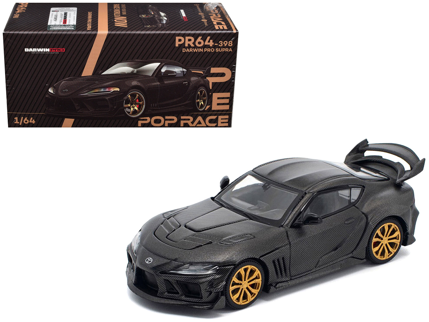 Toyota DarwinPro 66G WBK Supra A90 Full Carbon 1/64 Diecast Model Car