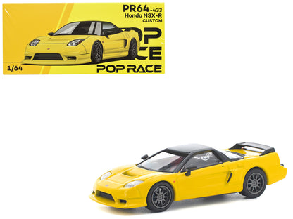 Honda NSX-R RHD (Right Hand Drive) Custom Yellow with Black Top 1/64 Diecast Model Car