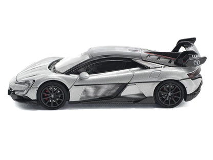 Yangwang U9 Silver Metallic with Black Top and Stripes 1/64 Diecast Model Car