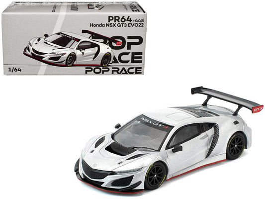 Honda NSX GT3 EVO22 Silver Metallic "Brazilian Event Exclusive" 1/64 Diecast Model Car
