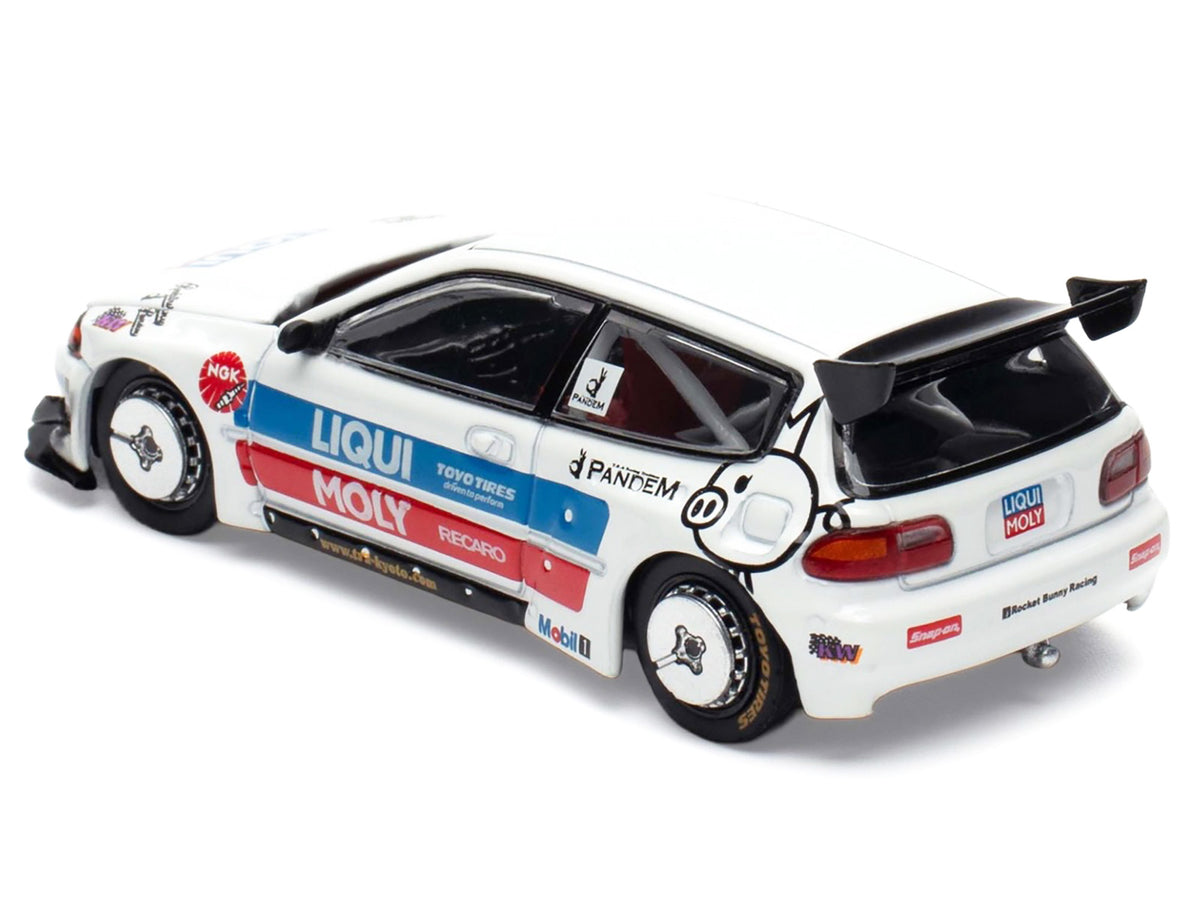 Pandem Civic EG6 RHD (Right Hand Drive) White with Stripes and Graphics "VDX - Tokyo Auto Salon Hong Kong 2025" Special Edition 1/64 Diecast Model Car