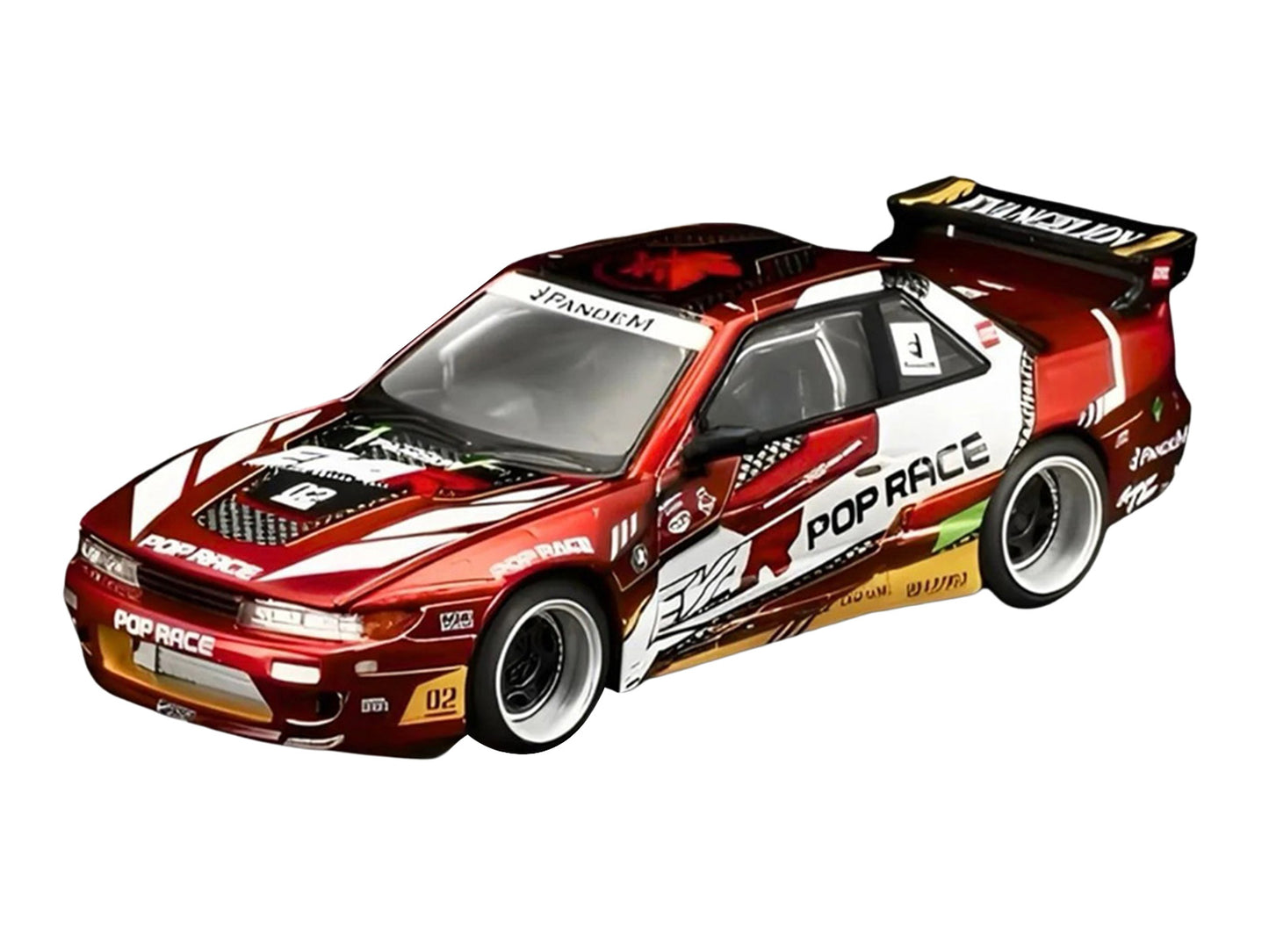 Pandem S13 RHD (Right Hand Drive) "EVA RT Production Model-02" Red Metallic with Graphics 1/64 Diecast Model Car