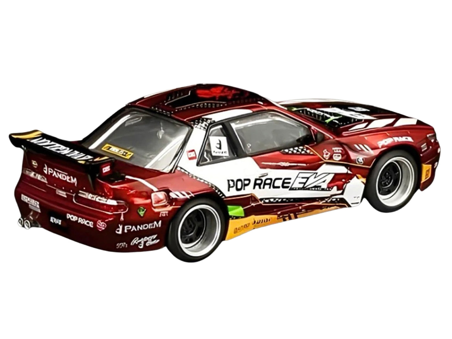 Pandem S13 RHD (Right Hand Drive) "EVA RT Production Model-02" Red Metallic with Graphics 1/64 Diecast Model Car