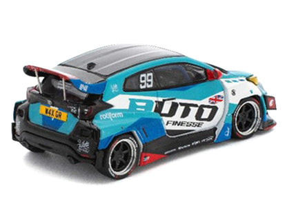Pandem GR Yaris RHD (Right Hand Drive) #99 "Auto Finesse" Blue and White with Graphics "Enigma Exclusive Edition" 1/64 Diecast Model Car