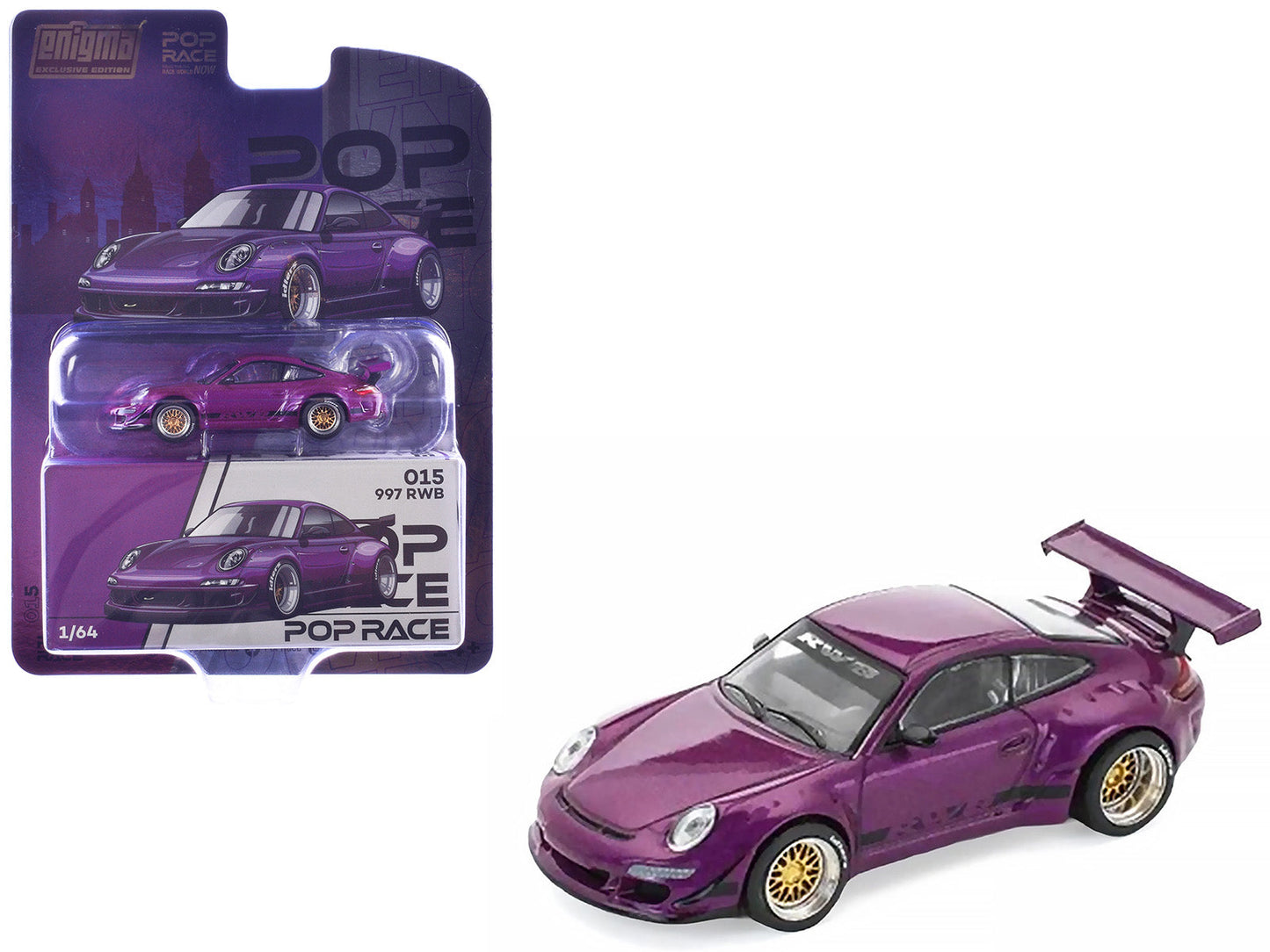 RWB 997 Purple Metallic with Black Stripes 1/64 Diecast Model Car