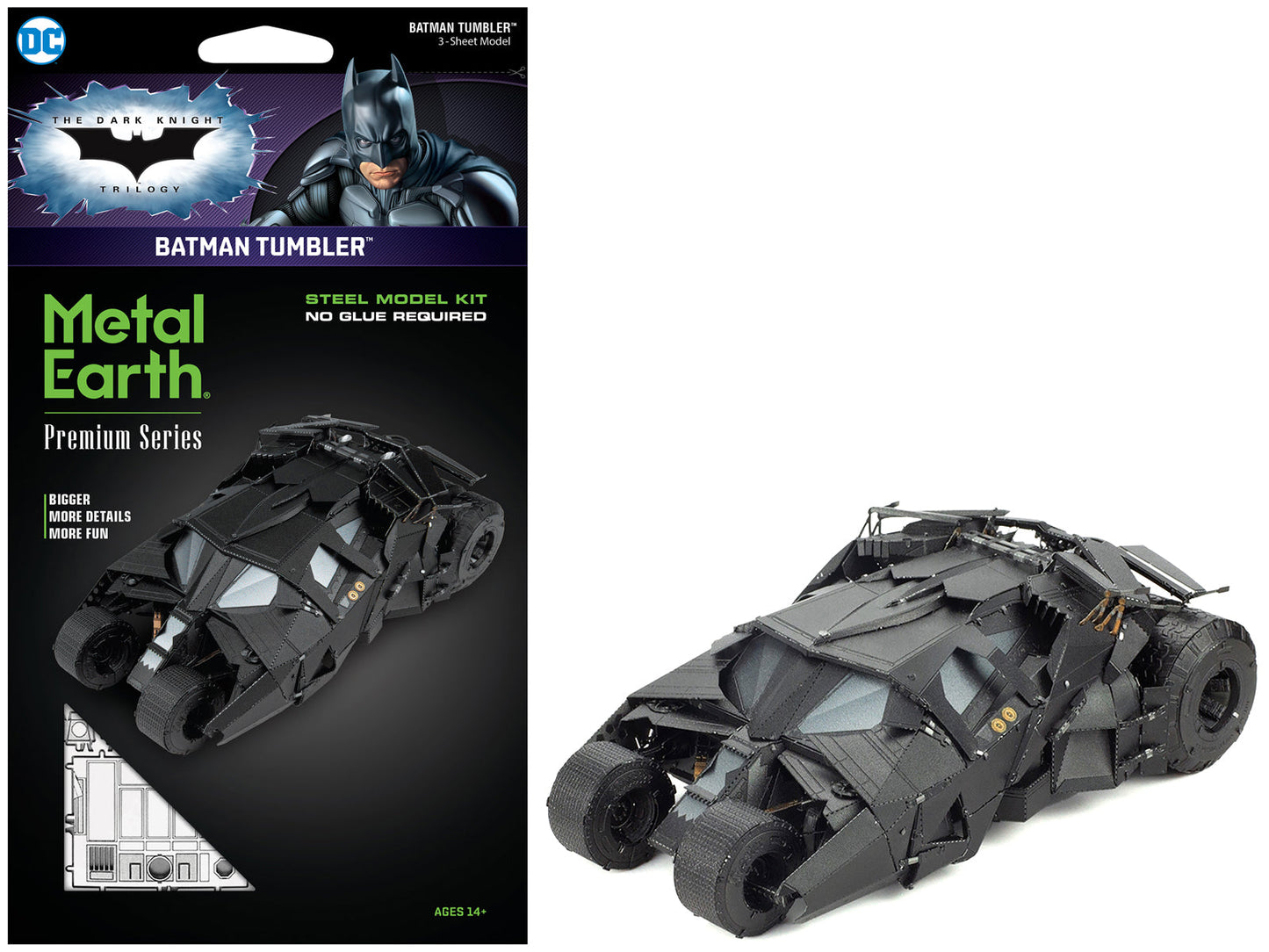 Model Kit Batman Tumbler "The Dark Knight Trilogy" (2005-2012) Movies (Challenging Difficulty) Steel Model