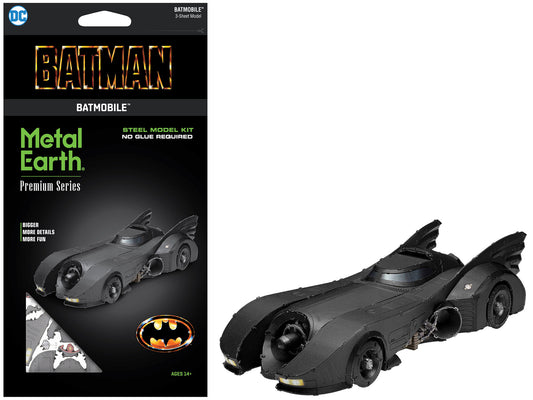 Model Kit 1989 Batmobile Black "Batman" (1989) Movie (Challenging Difficulty) Steel Model