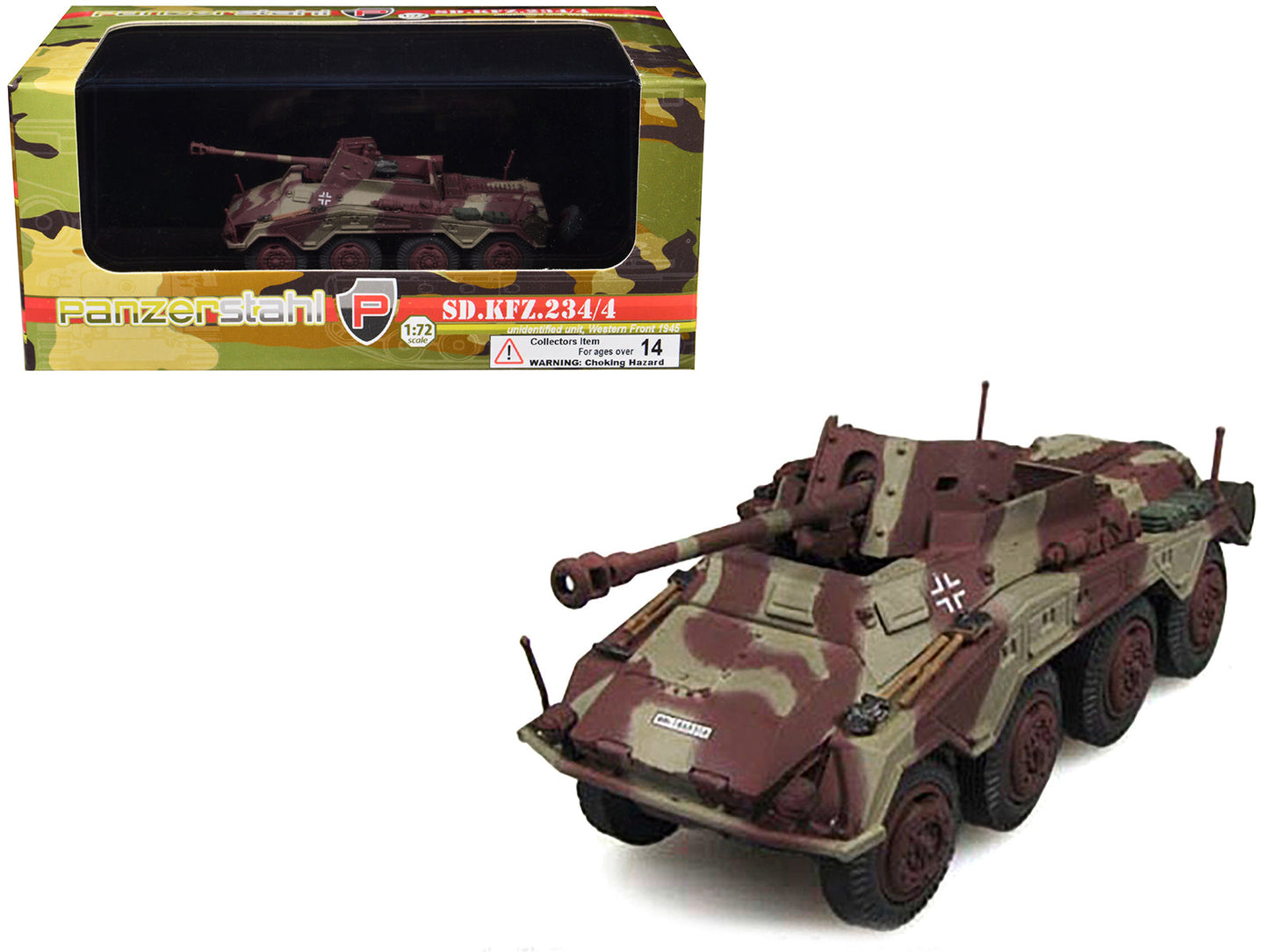 Sd.Kfz. 234/4 Armored Vehicle "Unidentified Unit Western Front" (1945) German 1/72 Diecast Model