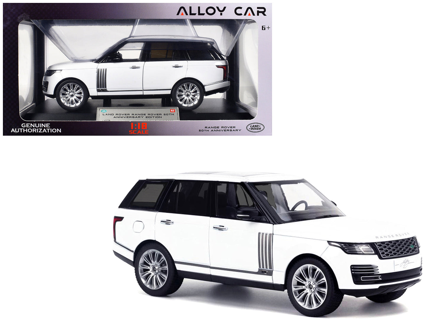 Land Rover Range Rover 50th Anniversary White Metallic with Sunroof 1/18 Diecast Model Car