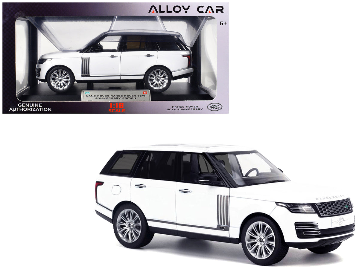 Land Rover Range Rover 50th Anniversary White Metallic with Sunroof 1/18 Diecast Model Car
