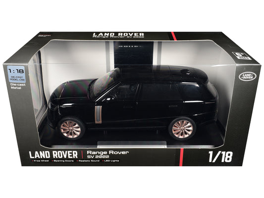 2022 Land Rover Range Rover SV Black Metallic with Moonroof 1/18 Diecast Model Car