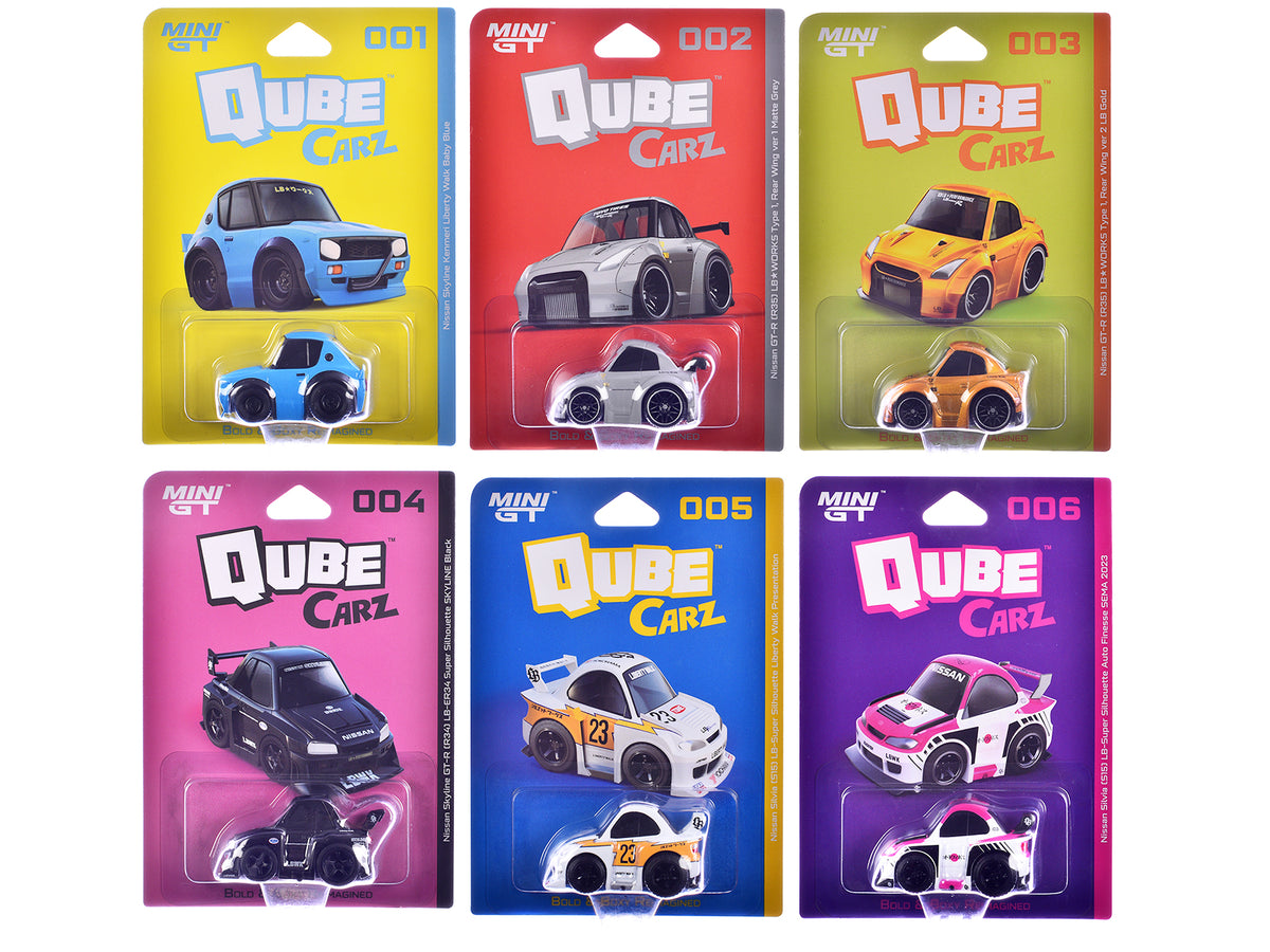 "QubeCarz" Series #1 Set of 6 pieces 1/64 Diecast Model Cars