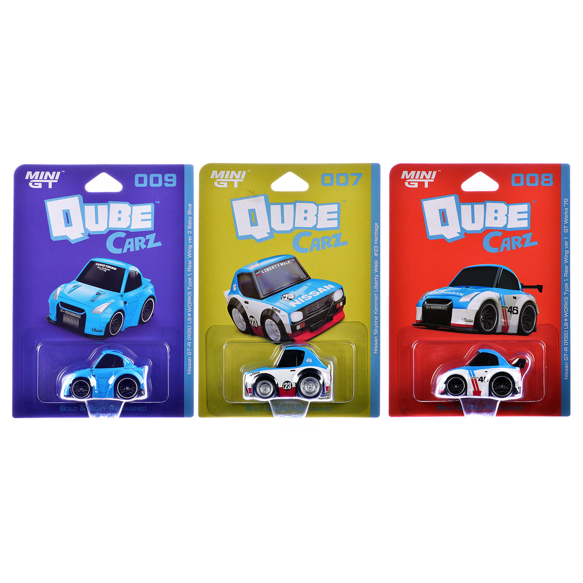 "QubeCarz" Series #2 Set of 3 pieces 1/64 Diecast Model Cars