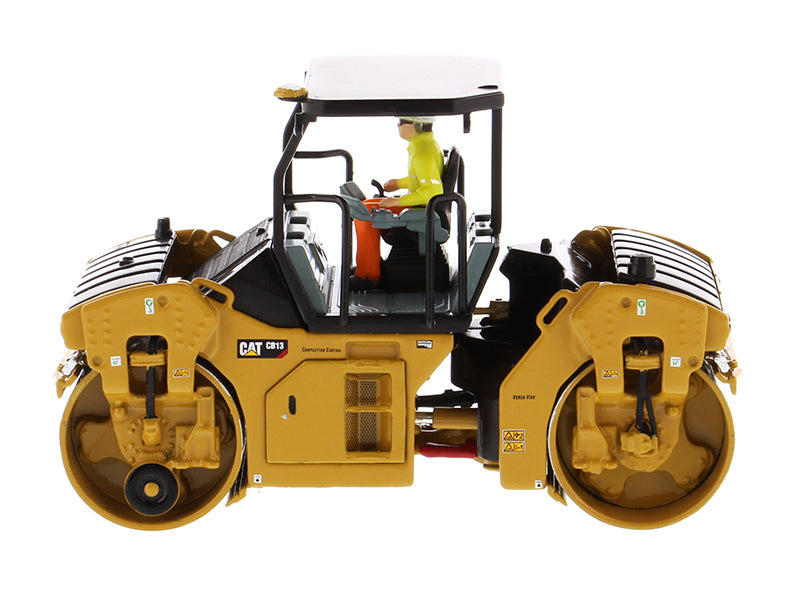 CAT Caterpillar CB-13 Tandem Vibratory Roller with ROPS (Roll Over Protective Structure) and Operator "High Line Series" 1/50 Diecast Model