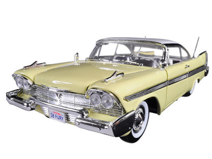 1958 Plymouth Fury "Timeless Classics" Yellow with White Top 1/18 Diecast Model Car