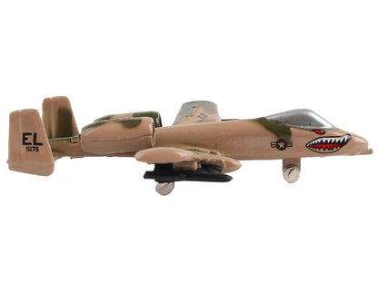 Fairchild Republic A-10 Thunderbolt II "Warthog" Attack Aircraft Camouflage "United States Air Force" with Runway Section Diecast Model Airplane