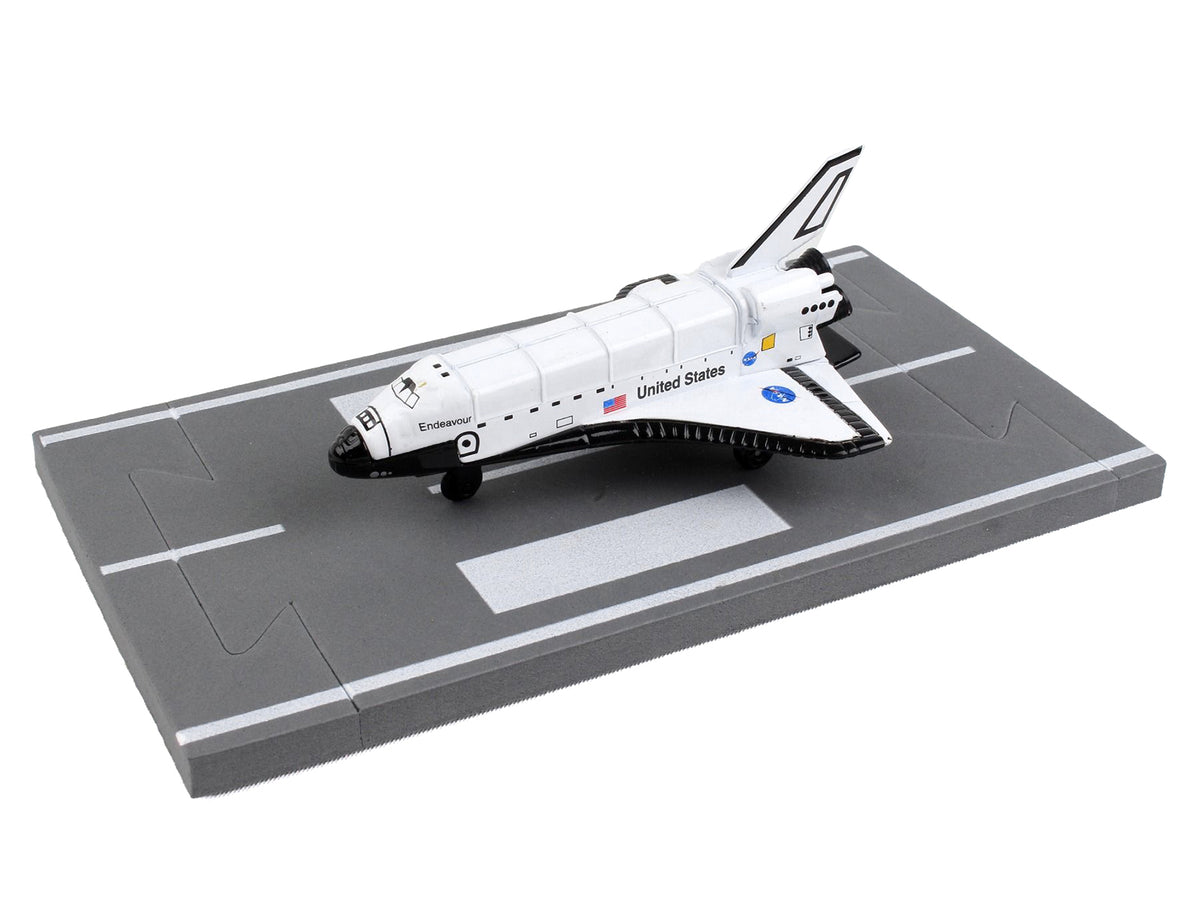 NASA "Endeavour" Space Shuttle White "United States" with Runway Section Diecast Model Airplane
