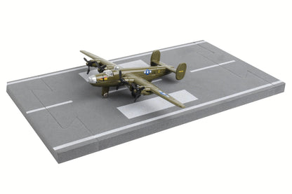 Consolidated B-24 Liberator Bomber Aircraft Olive Drab "United States Army Air Force" with Runway Section Diecast Model Airplane