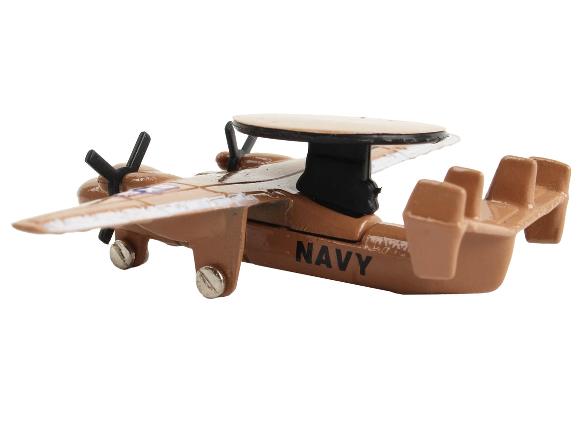 Northrop Grumman E-2C Hawkeye Aircraft Tan "United States Navy" with Runway Section Diecast Model Airplane