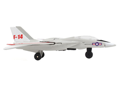 Grumman F-14 Tomcat Fighter Aircraft Gray with Red Stripes "United States Navy Test Aircraft" with Runway Section Diecast Model Airplane