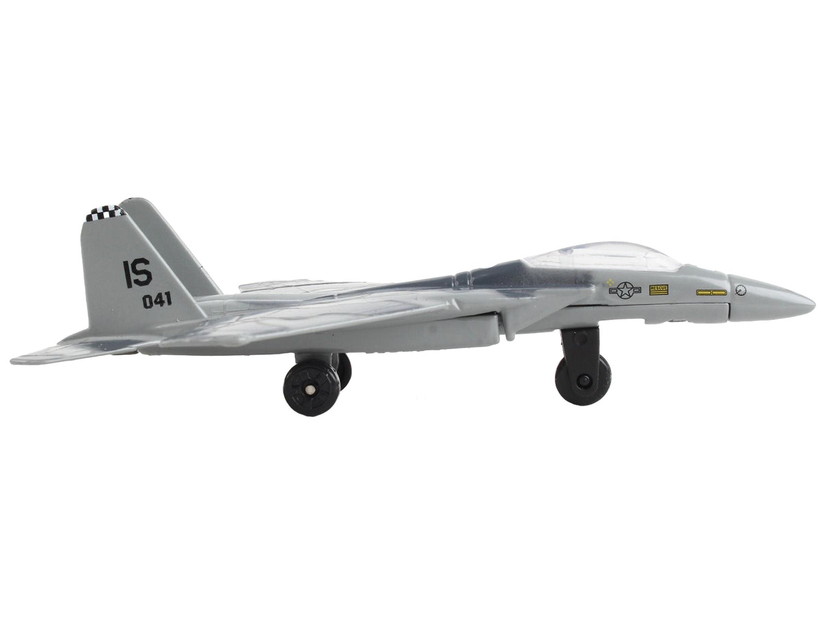 McDonnell Douglas F-15 Eagle Fighter Aircraft Gray Camouflage "United States Air Force" with Runway Section Diecast Model Airplane