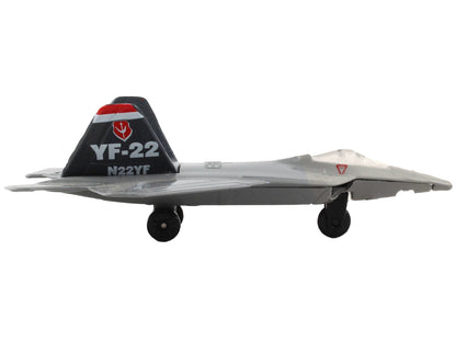 Lockheed Martin F-22 Raptor Stealth Aircraft Gray "United States Air Force YF-22" with Runway Section Diecast Model Airplane