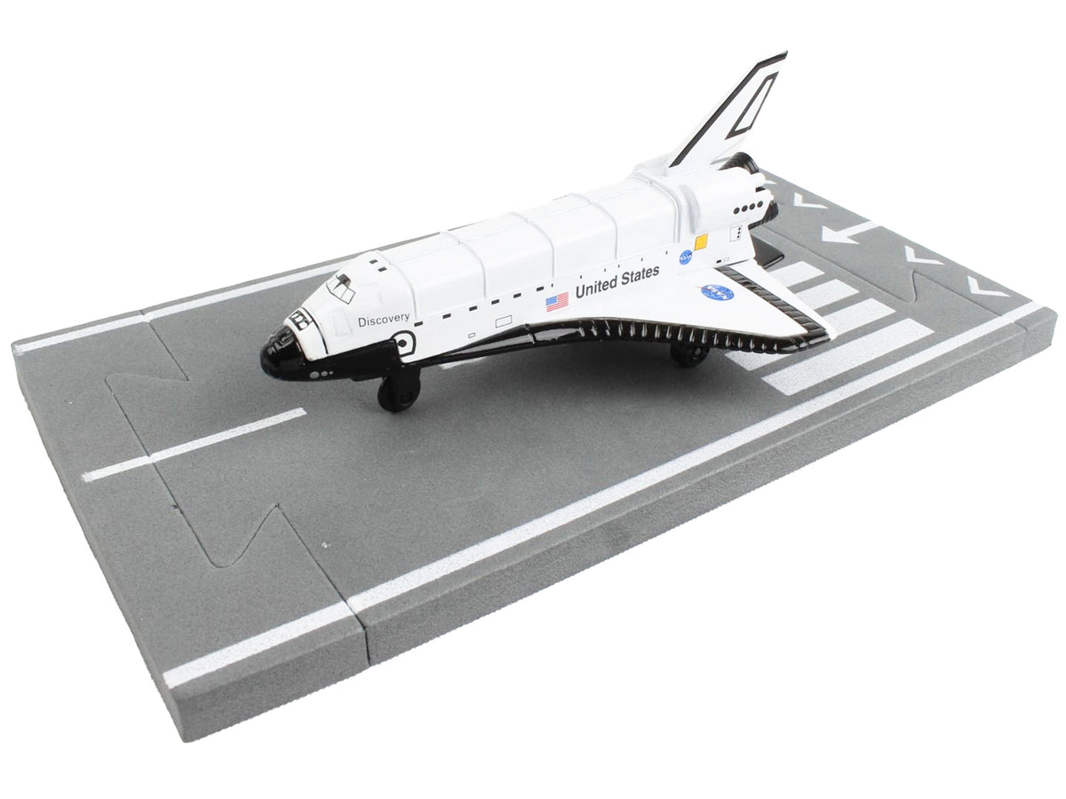 NASA "Discovery" Space Shuttle White "United States" with Runway Section Diecast Model Airplane