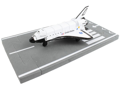 NASA "Discovery" Space Shuttle White "United States" with Runway Section Diecast Model Airplane