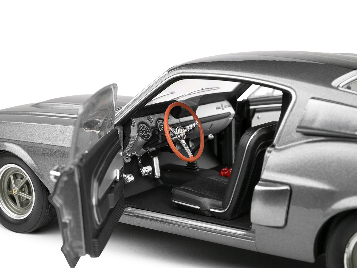 1967 Shelby GT500 Gray Metallic with Black Stripes 1/18 Diecast Model Car