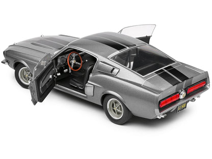 1967 Shelby GT500 Gray Metallic with Black Stripes 1/18 Diecast Model Car