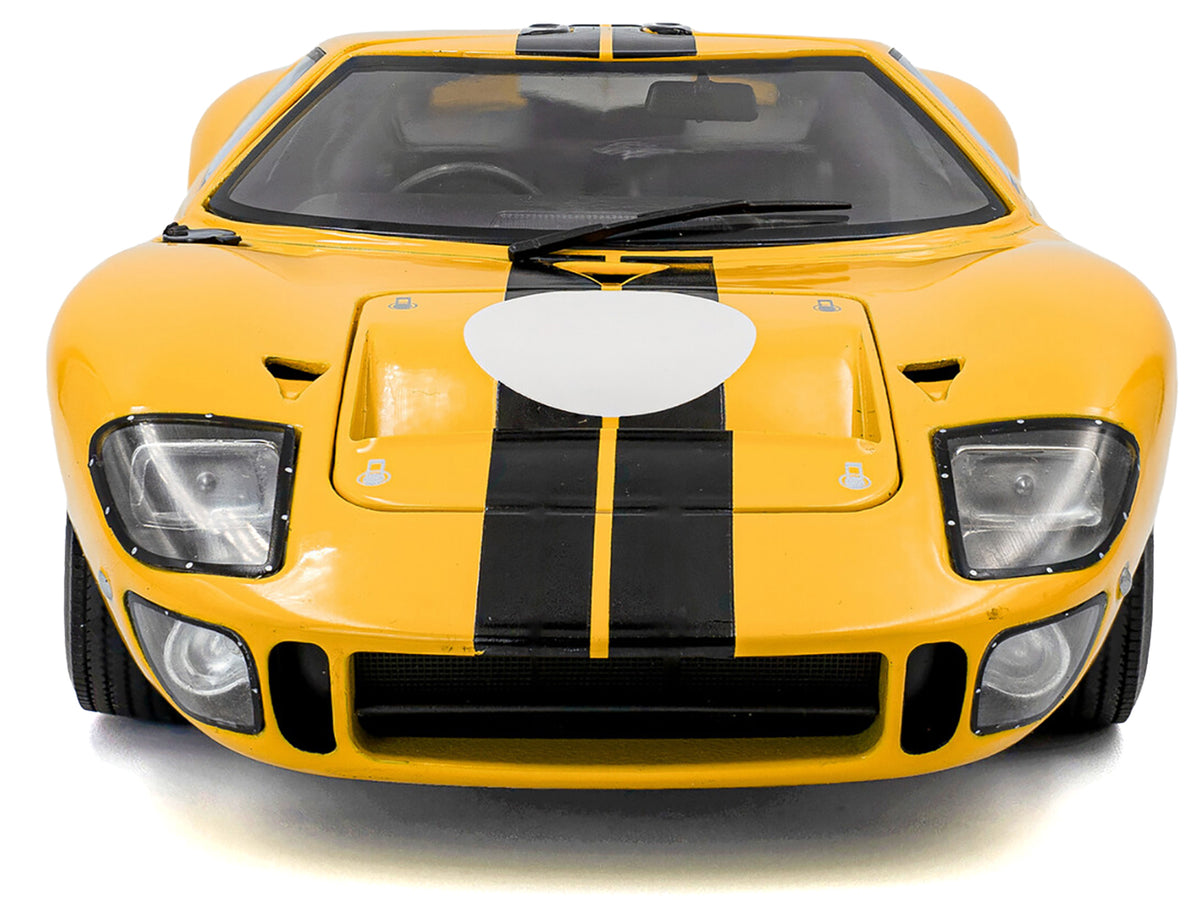 1968 Ford GT40 MK1 Yellow with Black Stripes "Competition" Series 1/18 Diecast Model Car