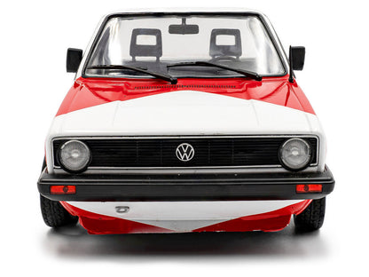 1983 Volkswagen Caddy MK 1 Pickup Truck "Red Cowboy Racing Tribute" White and Red 1/18 Diecast Model Car