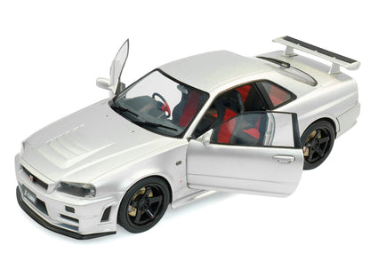 1999 Nissan Skyline GT-R (R34) Z-Tune RHD (Right Hand Drive) Silver Metallic 1/18 Diecast Model Car