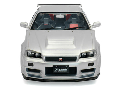1999 Nissan Skyline GT-R (R34) Z-Tune RHD (Right Hand Drive) Silver Metallic 1/18 Diecast Model Car